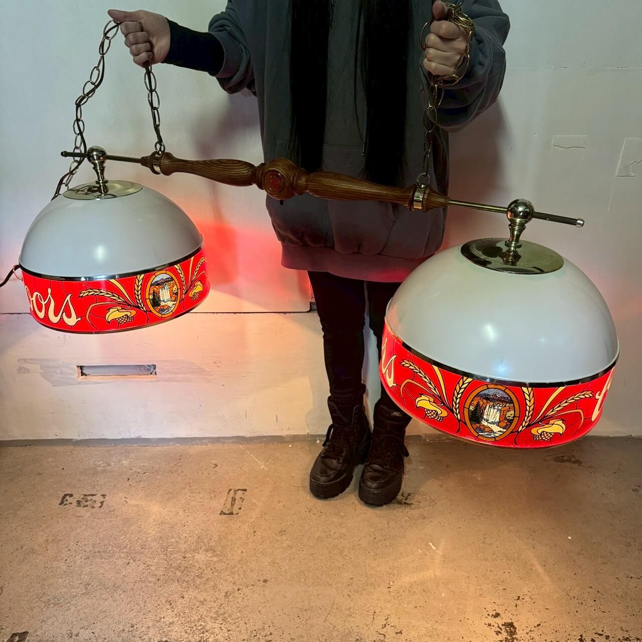 #2372【1980年】ビンテージ Coors（クアーズ） プールランプ / バーランプ デッドストック ダブルシェード アメリカ