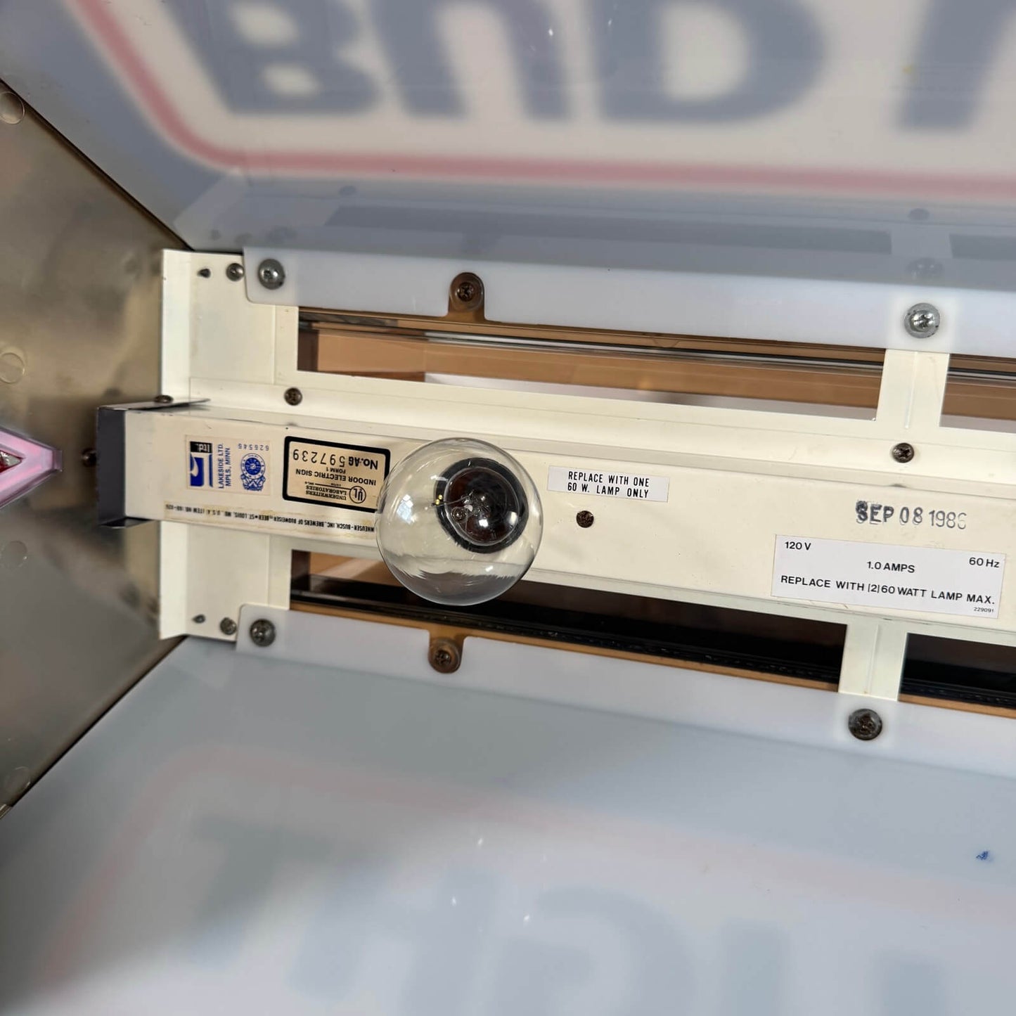 #2130【1986年_ブランニュー】ビンテージ プールランプ BUD LIGHT 未使用品