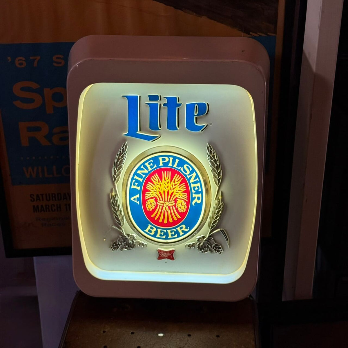 【1970年代】ビンテージ ライト 看板 アメリカン雑貨 店舗什器 MILLER LITE ミラーライト #2871