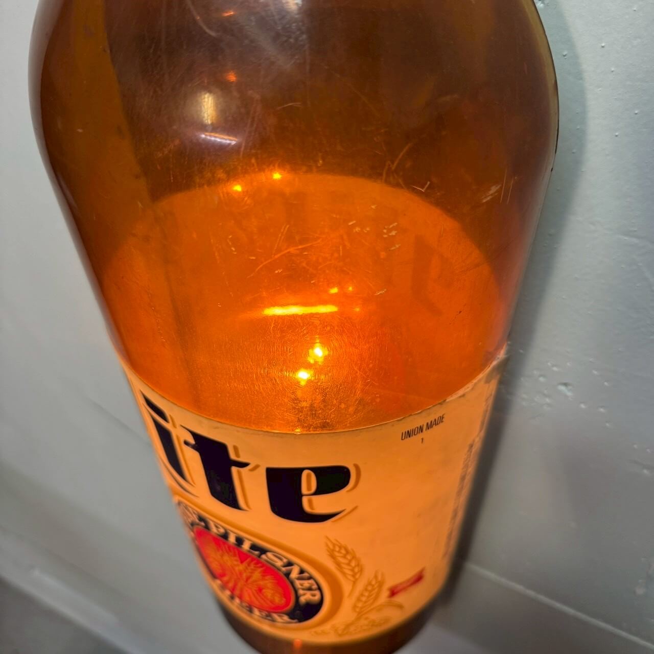 #2257【1991年製】ビンテージ Miller Lite ボトルランプ / ウォールライト アメリカ