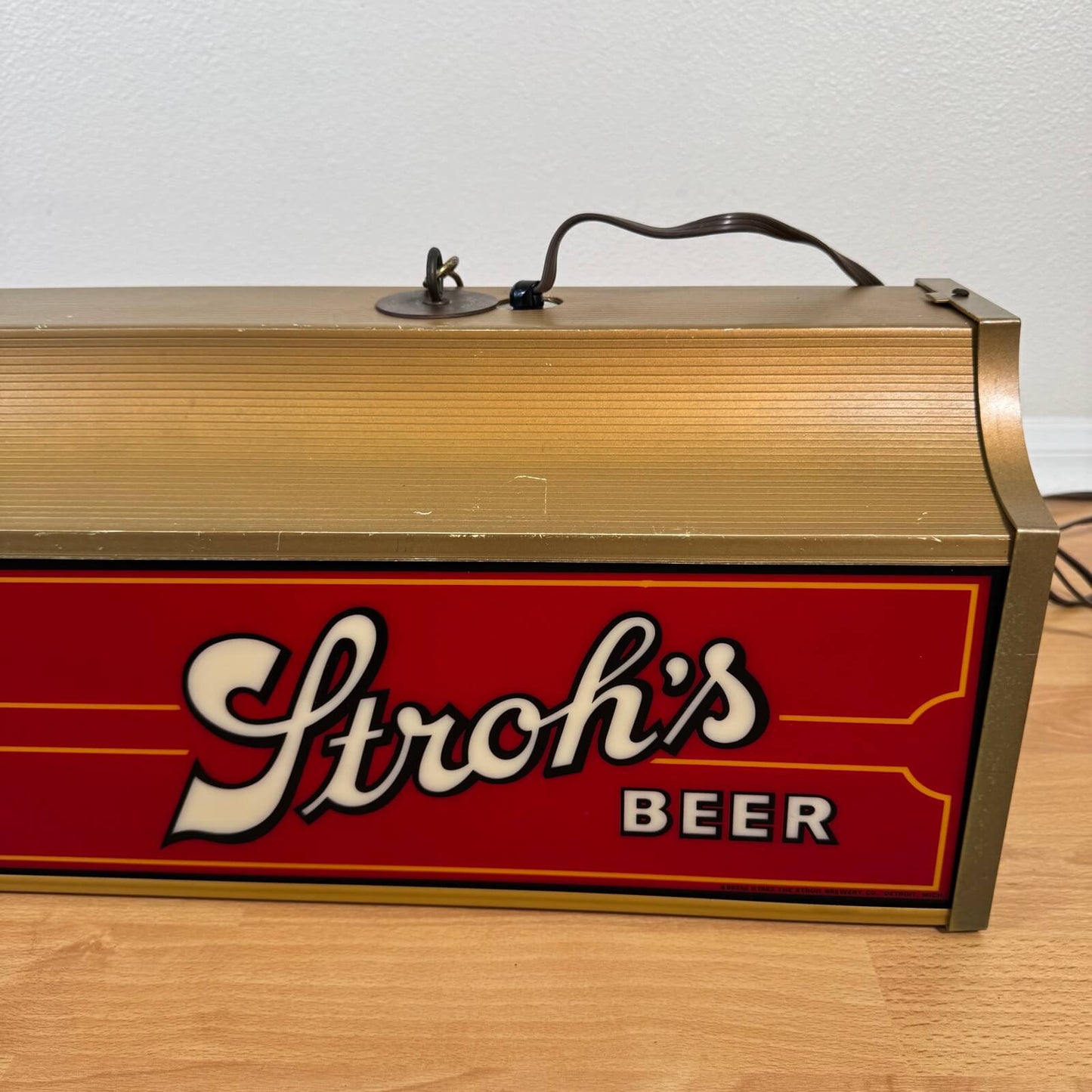 #1921【1980年代】ビンテージ プールバーランプ Stroh's ビールランプ バーライト アメリカ