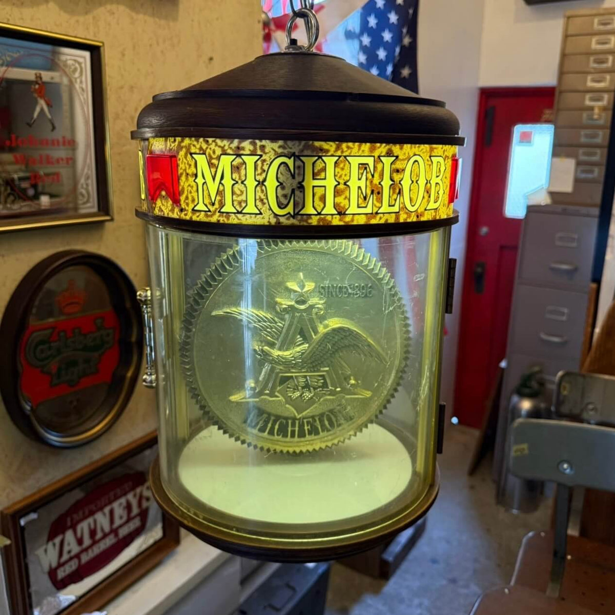 【1970年代】ビンテージ ライト アメリカン雑貨 店舗什器 MICHELOB ミシェロブ モーションライト #2791