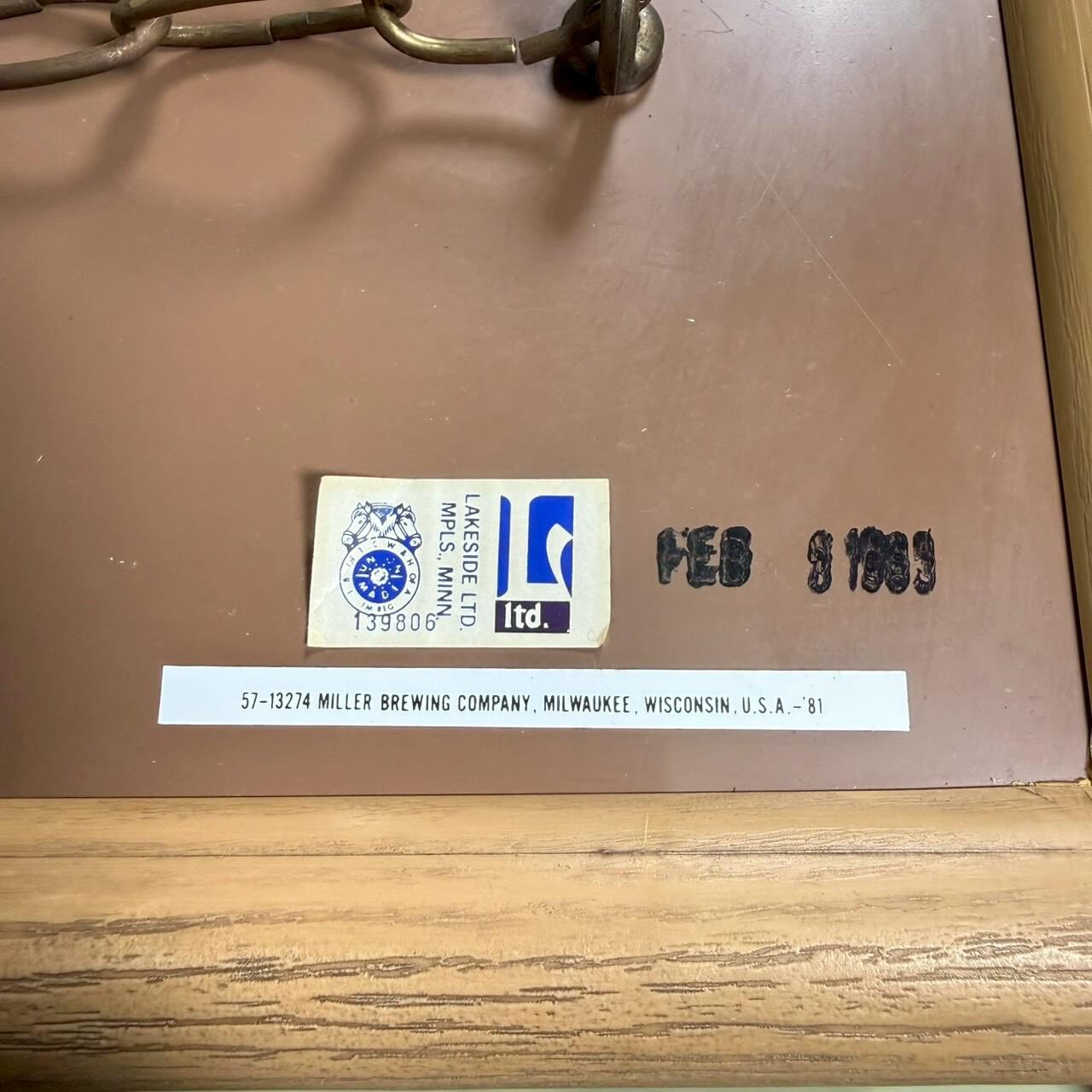 【1980年代】ビンテージ ミラーライト プールランプ アメリカン雑貨 店舗什器 ガレージ #2256