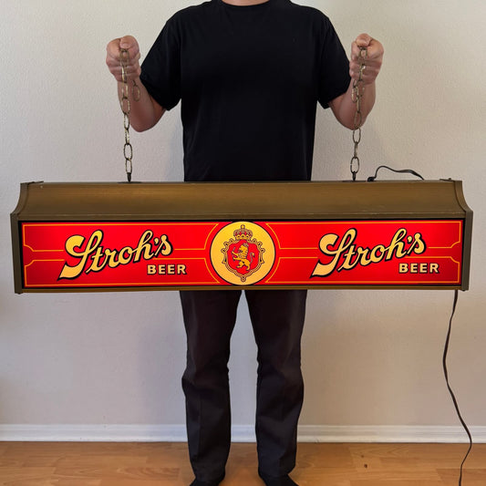 #1921【1980年代】ビンテージ プールバーランプ Stroh's ビールランプ バーライト アメリカ