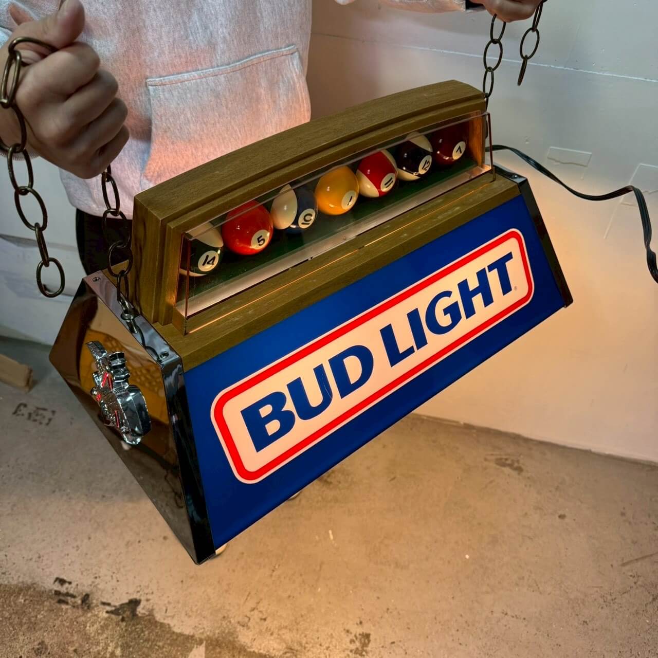 #2129【1986年】ビンテージ Bud Light（バドライト） プールランプ / ビールランプ デッドストック バーライト アメリカ