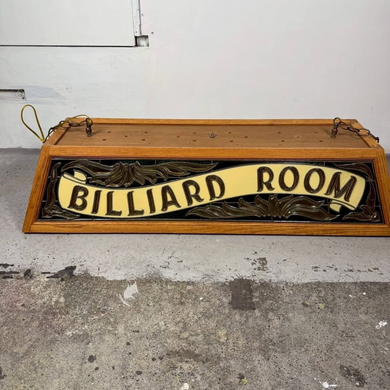 #1923【1980-90年】ビンテージ BILLIARD ROOM（ビリヤードルーム） プールランプ / 吊り下げランプ 照明 アメリカ
