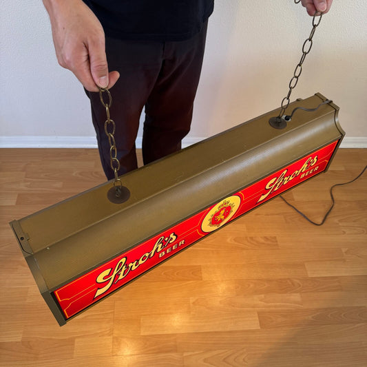 #1921【1980年代】ビンテージ プールバーランプ Stroh's ビールランプ バーライト アメリカ