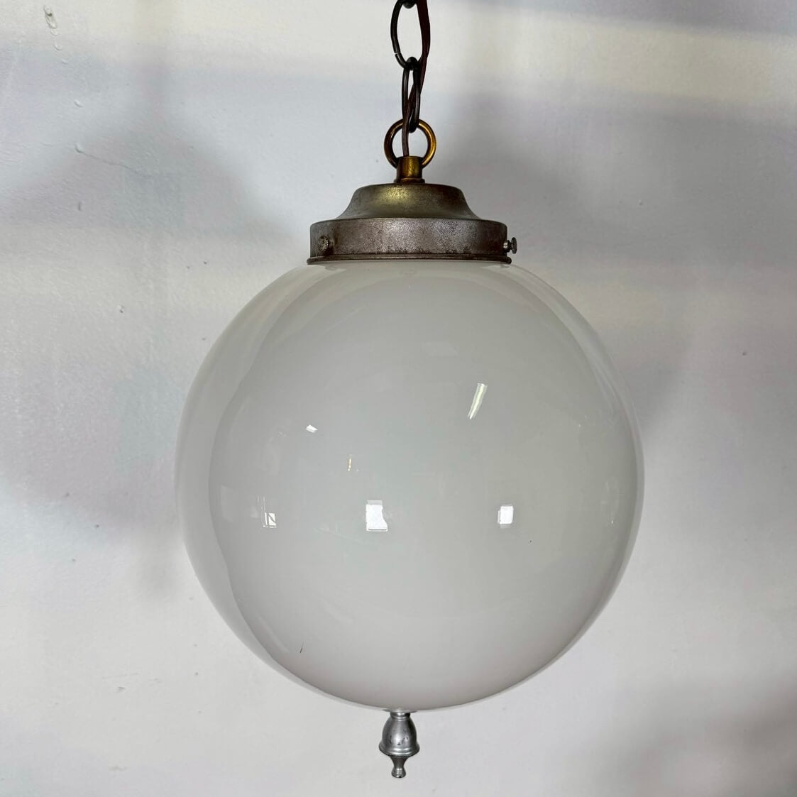 【1960-70年代】ビンテージ ミルクガラス ペンダントライト アメリカン雑貨 吊り下げ照明 #2276