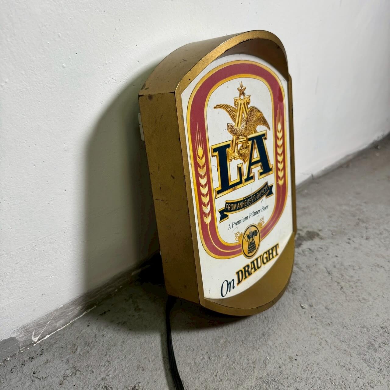 #2350【1984年製】ビンテージ LA ビール ライトサイン Anheuser-Busch パブサイン アメリカ