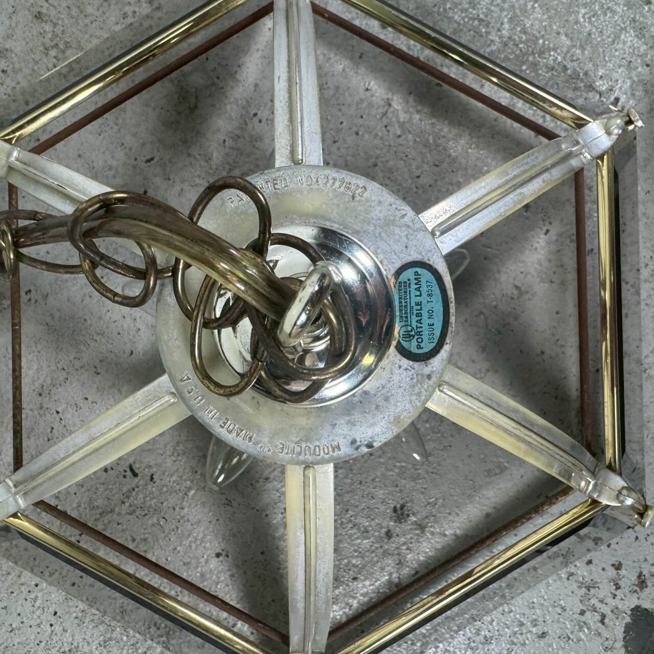 #2332 【1970-80年代】ビンテージ ガラス ペンダントランプ / ミッドセンチュリー 吊り下げ照明 天井照明 アメリカ