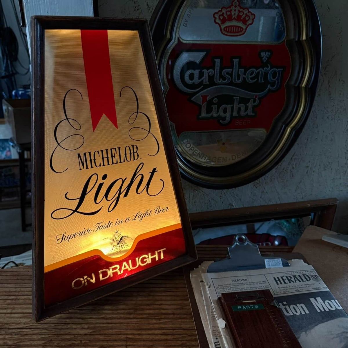【1970-80年代】ビンテージ ライト 電飾サイン アメリカン雑貨 店舗什器 MICHELOB LIGHT #2797