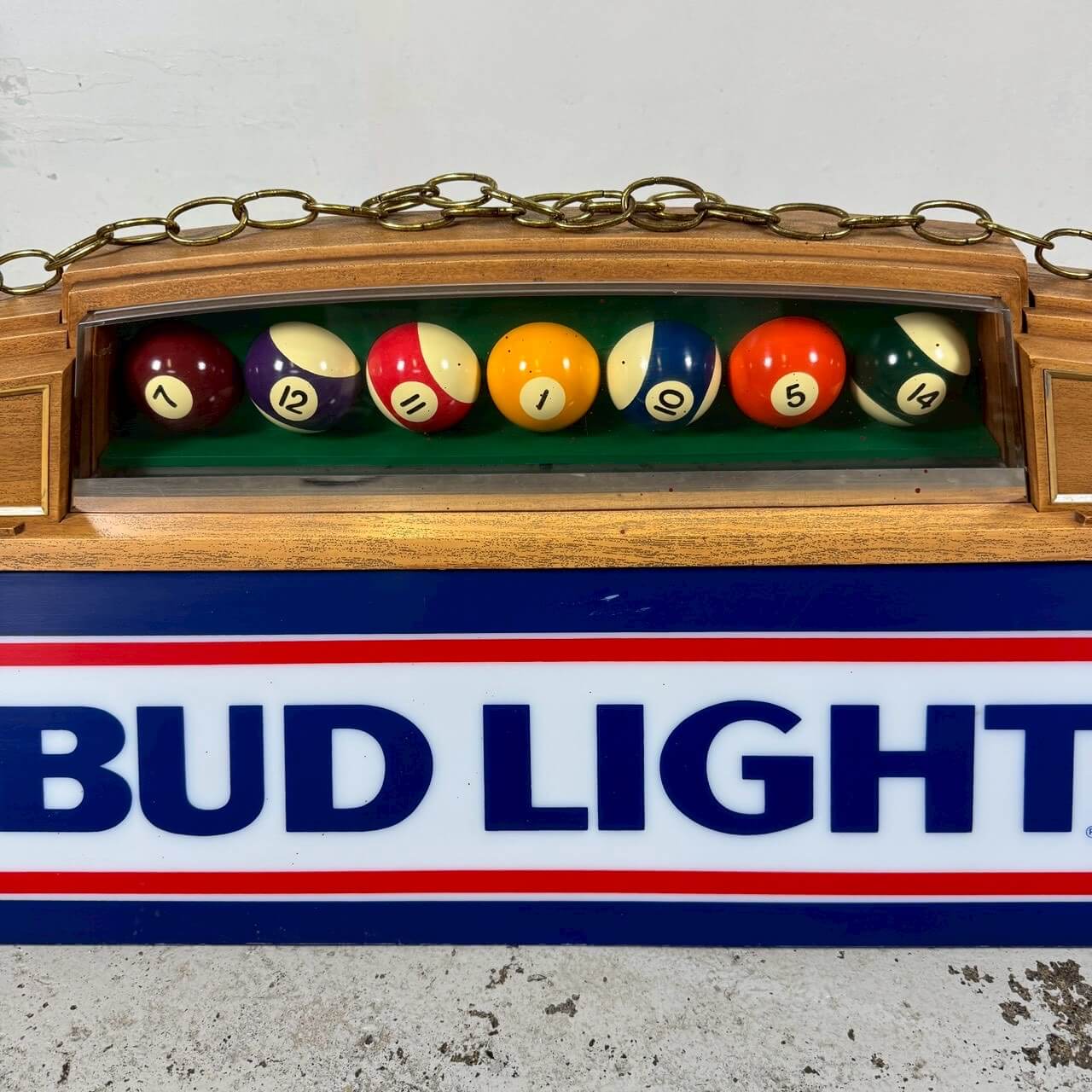 #2376【1984年】ビンテージ Bud Light（バドライト） プールランプ / ビールランプ バーライト アメリカ