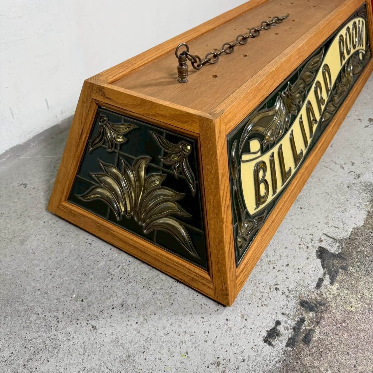 #1923【1980-90年】ビンテージ BILLIARD ROOM（ビリヤードルーム） プールランプ / 吊り下げランプ 照明 アメリカ