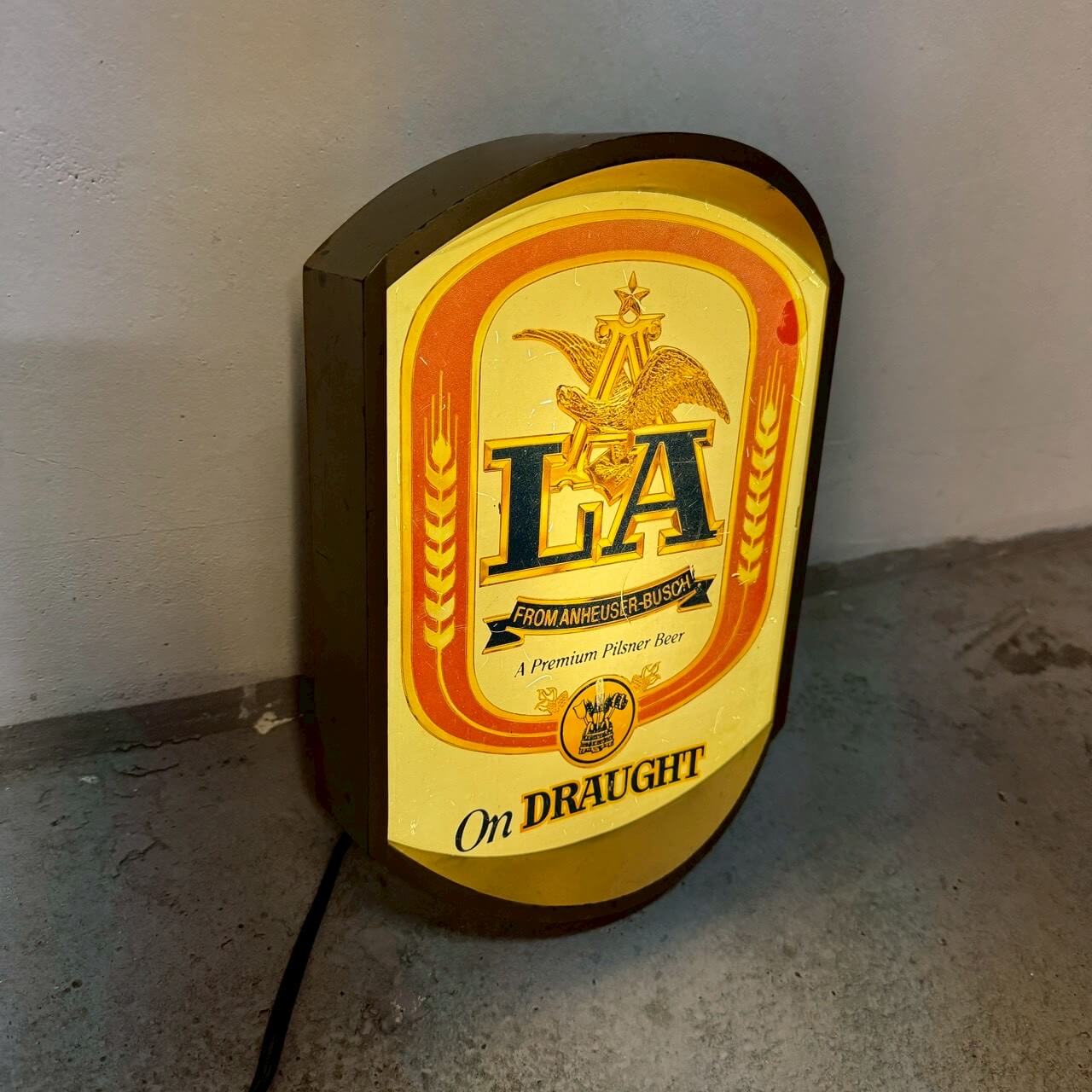 #2350【1984年製】ビンテージ LA ビール ライトサイン Anheuser-Busch パブサイン アメリカ