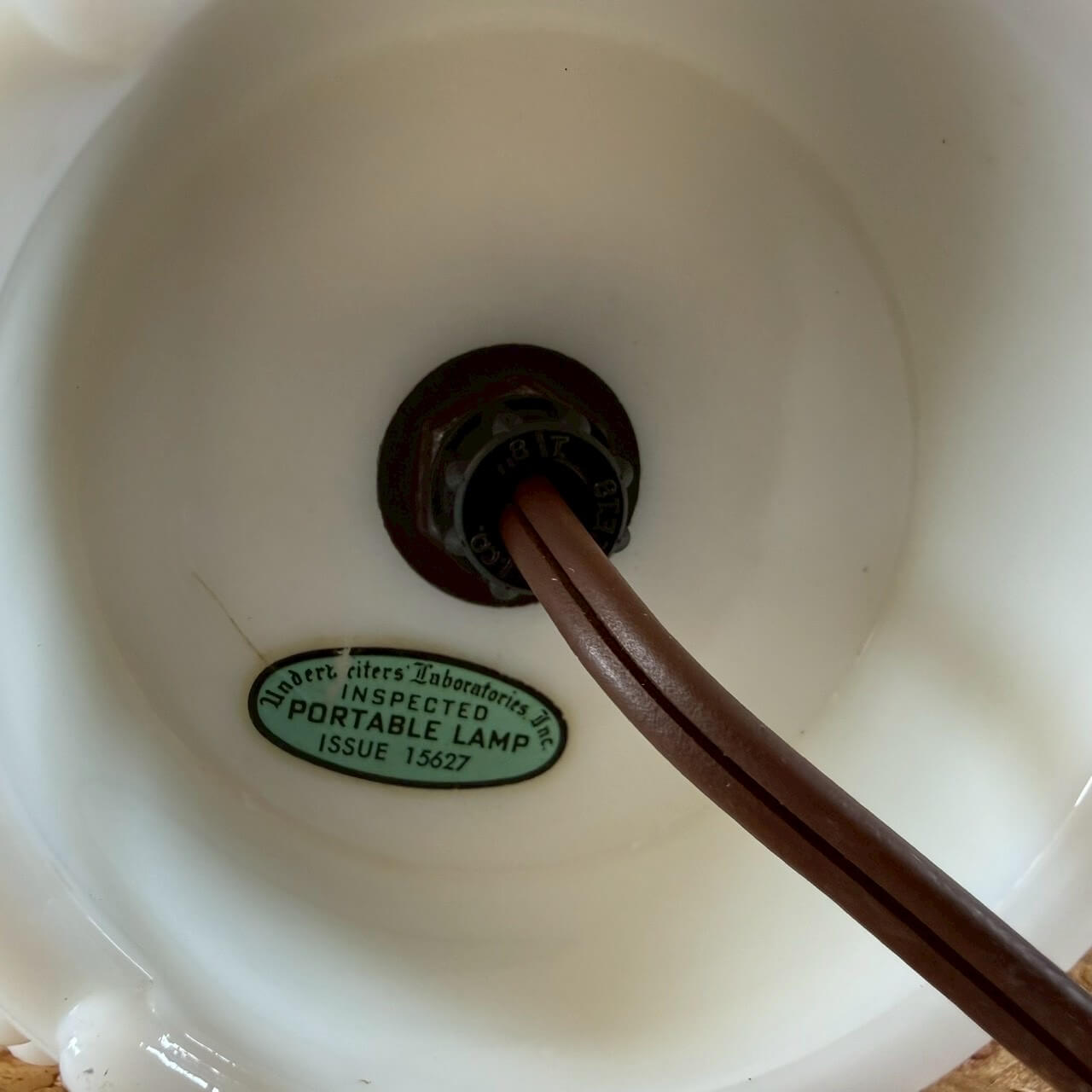 【1950-60年代】ビンテージ ミルクガラスランプ アメリカン雑貨 ホブネイル 店舗什器 #2273