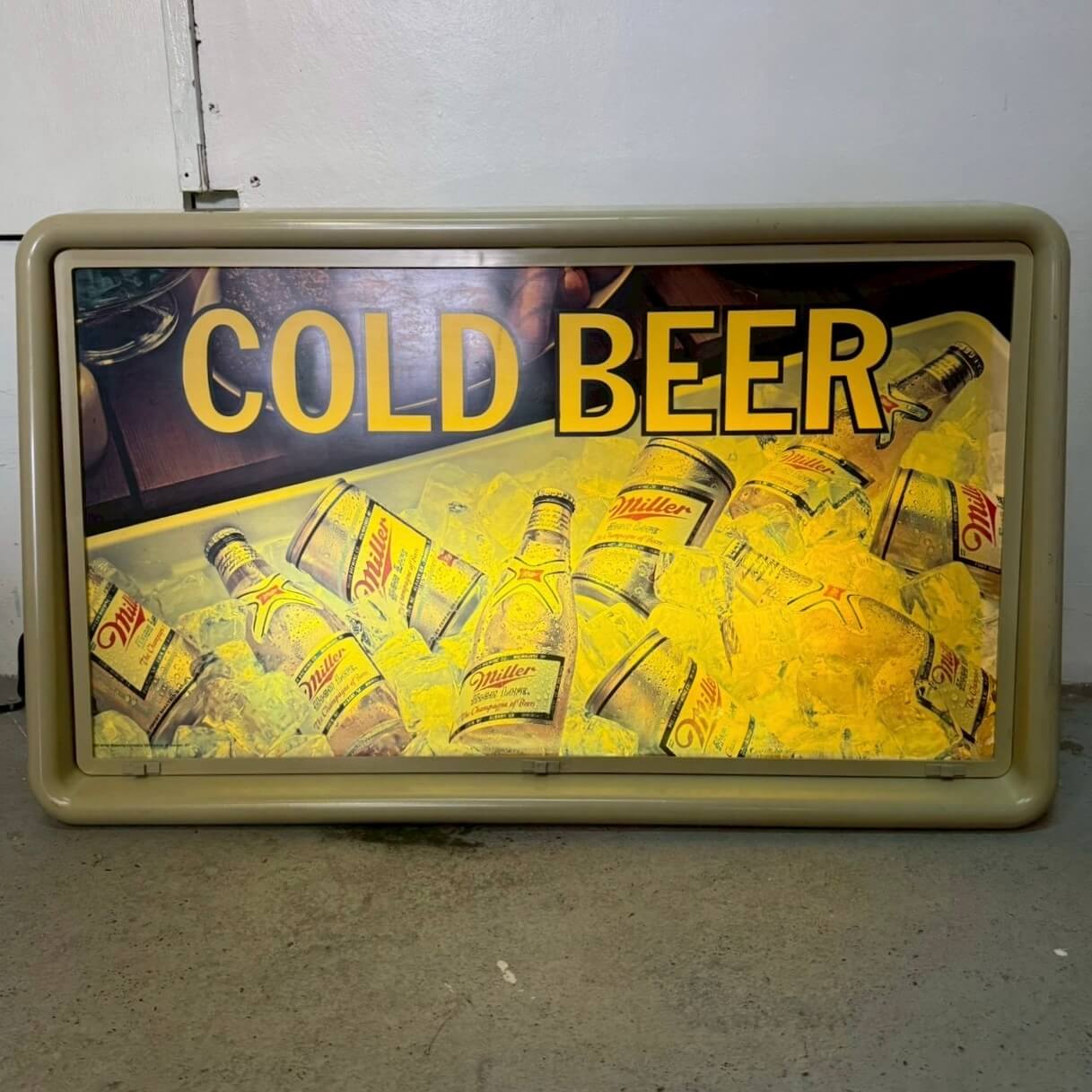 #2268【1985年製】ビンテージ Miller COLD BEER ライトサイン / バーサイン アメリカ