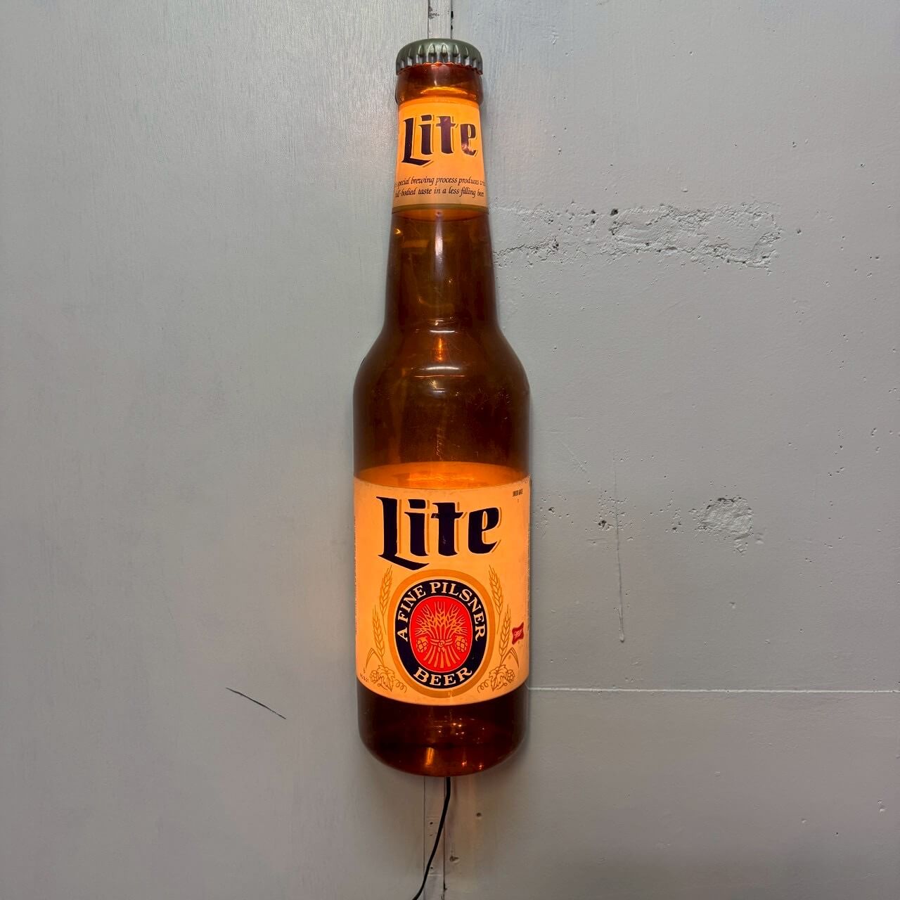 #2257【1991年製】ビンテージ Miller Lite ボトルランプ / ウォールライト アメリカ