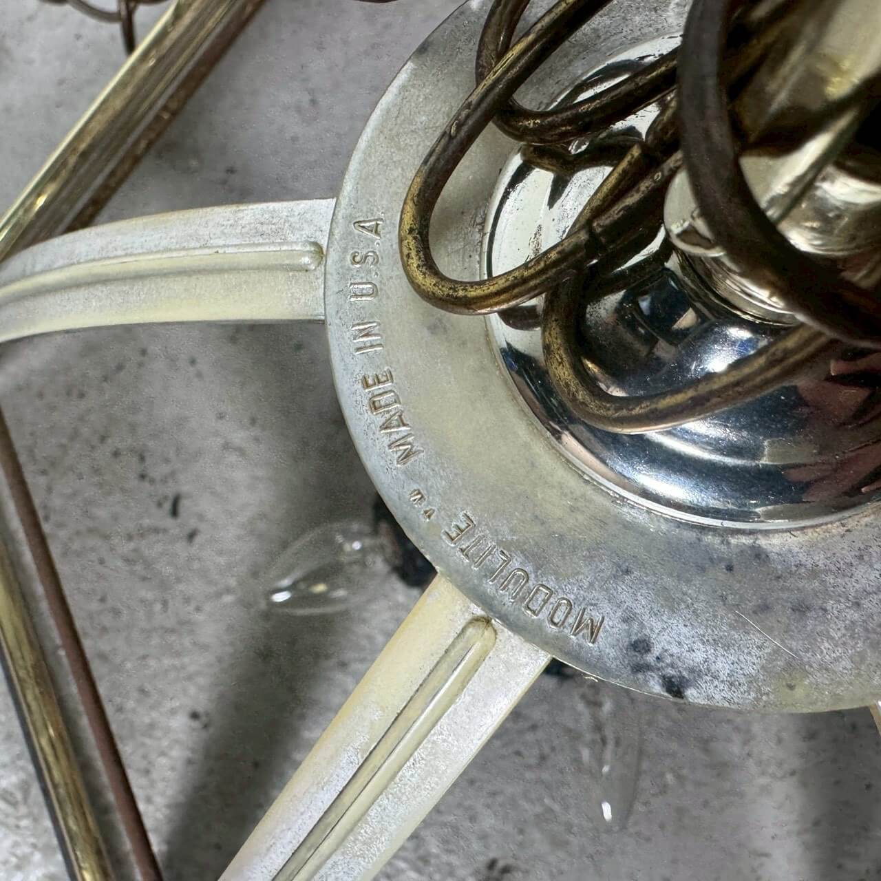 #2332 【1970-80年代】ビンテージ ガラス ペンダントランプ / ミッドセンチュリー 吊り下げ照明 天井照明 アメリカ