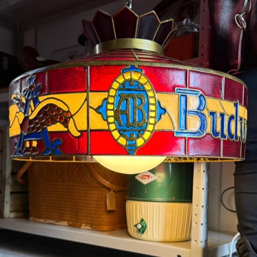 【1970年代】希少 ビンテージ ペンダントライト アメリカン雑貨 店舗什器 Budweiser バドワイザー ランプ #2765-1