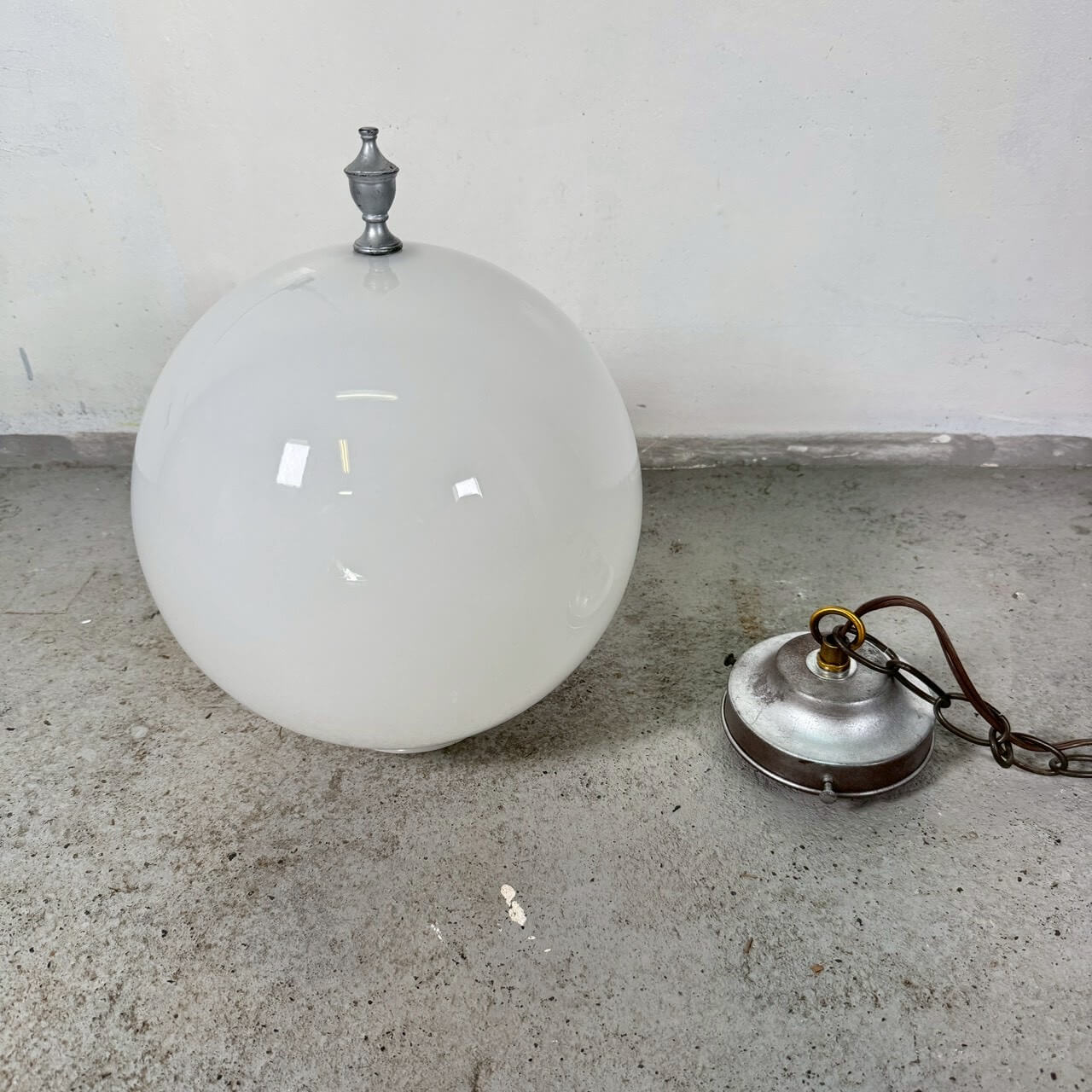 【1960-70年代】ビンテージ ミルクガラス ペンダントライト アメリカン雑貨 吊り下げ照明 #2276