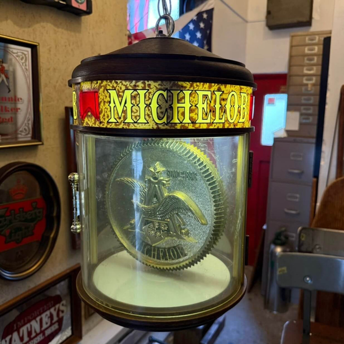 【1970年代】ビンテージ ライト アメリカン雑貨 店舗什器 MICHELOB ミシェロブ モーションライト #2791