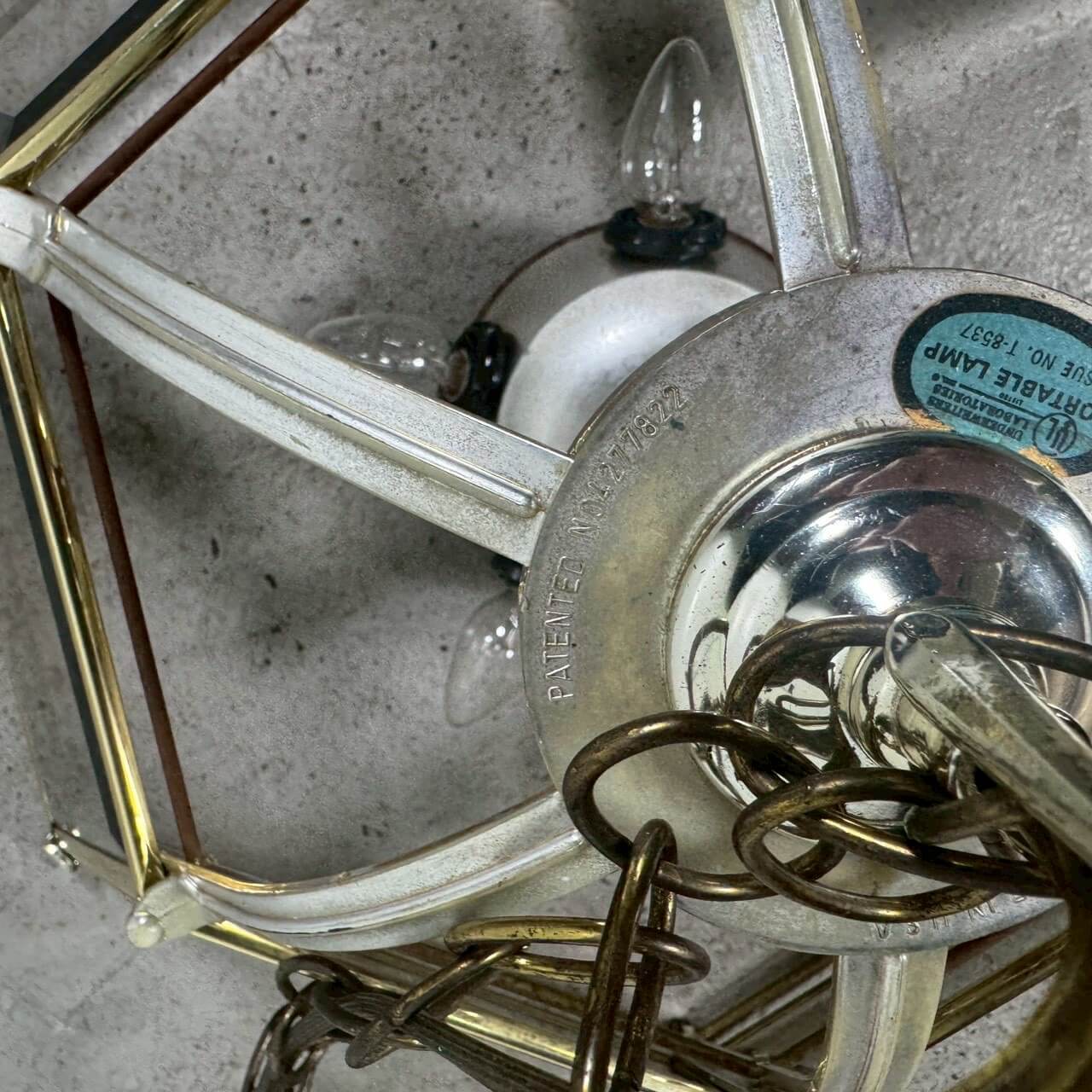 #2332 【1970-80年代】ビンテージ ガラス ペンダントランプ / ミッドセンチュリー 吊り下げ照明 天井照明 アメリカ