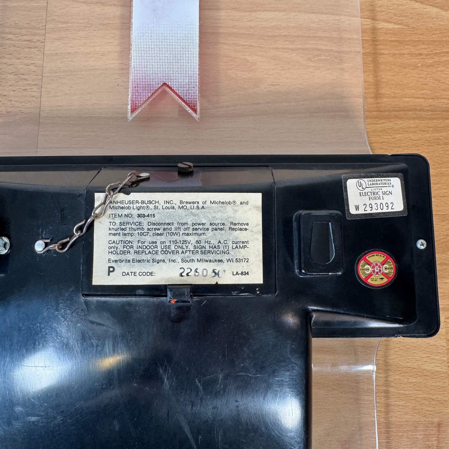 #1848【1980年代】 ビンテージ Michelob（ミケロブ） ビールサイン / ライトサイン 照明 アメリカ