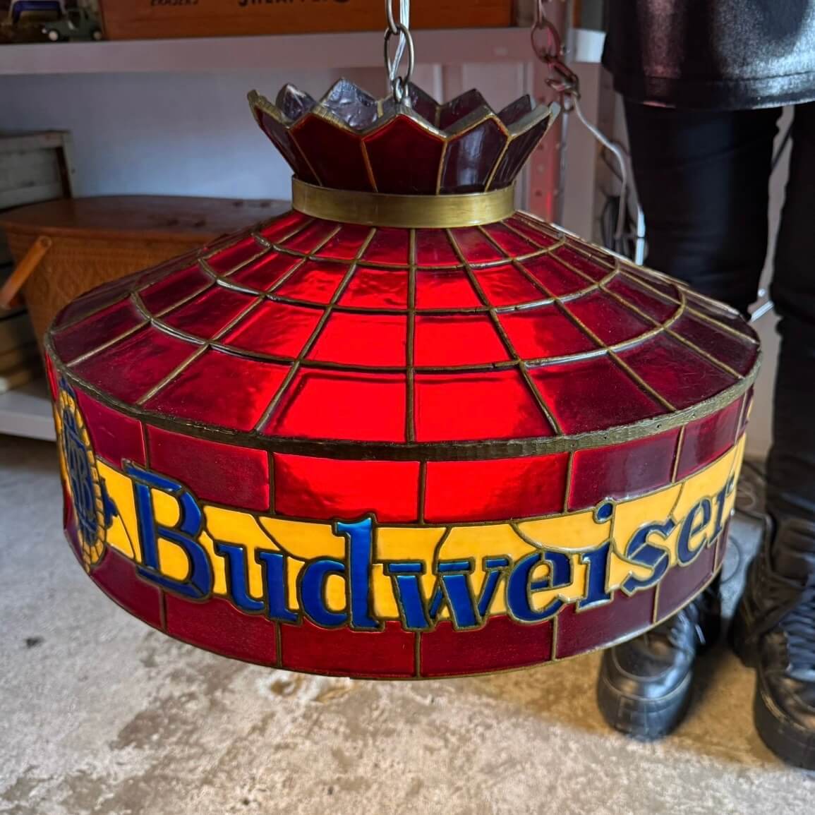 【1970年代】希少 ビンテージ ペンダントライト アメリカン雑貨 店舗什器 Budweiser バドワイザー ランプ #2765-1
