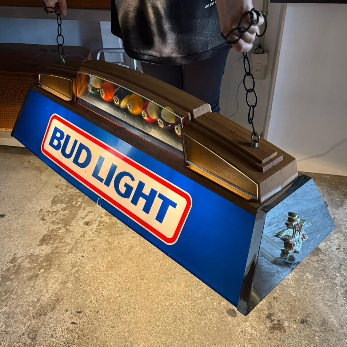 【1980年代】ビンテージ Bud Light プールランプ バドライト 吊り下げ照明 バーライト #2772