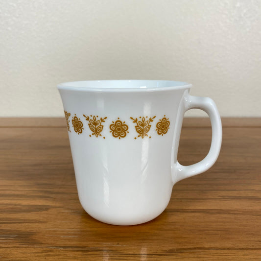 #650【1970年代】ビンテージ CORNING（コーニング） バタフライゴールド マグカップ / コーヒーカップ アメリカ