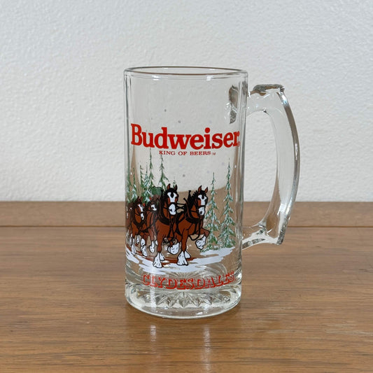 #1529【1989年製】ビンテージ Budweiser（バドワイザー） ビールジョッキ / アドバタイジンググラス アメリカ