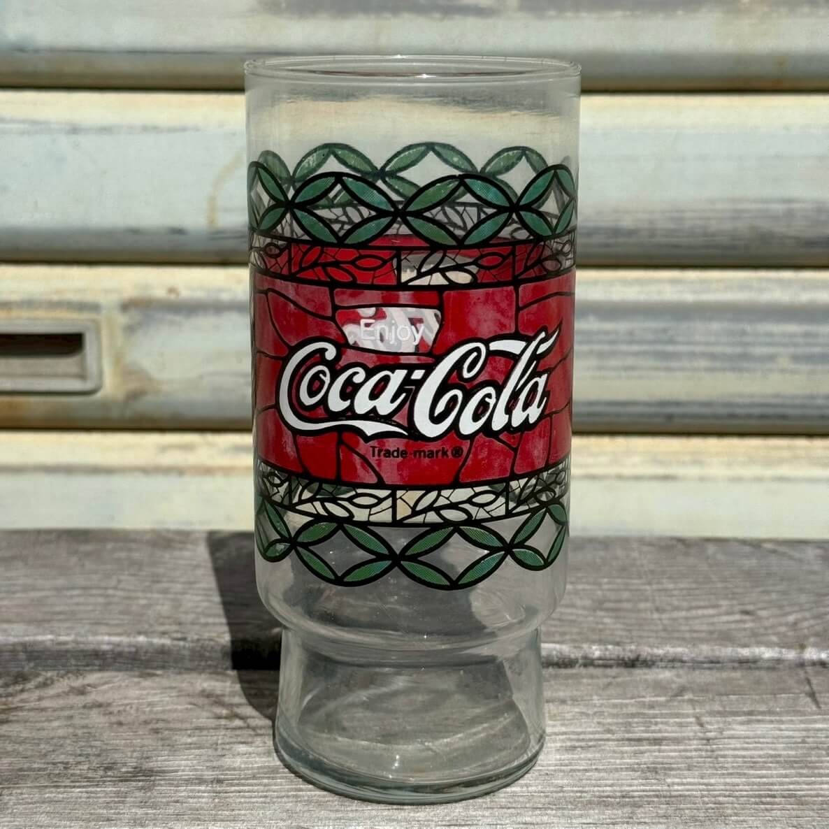 【1980年代】ビンテージ コカコーラ アメリカン雑貨 グラス ステンドグラス調 #1986