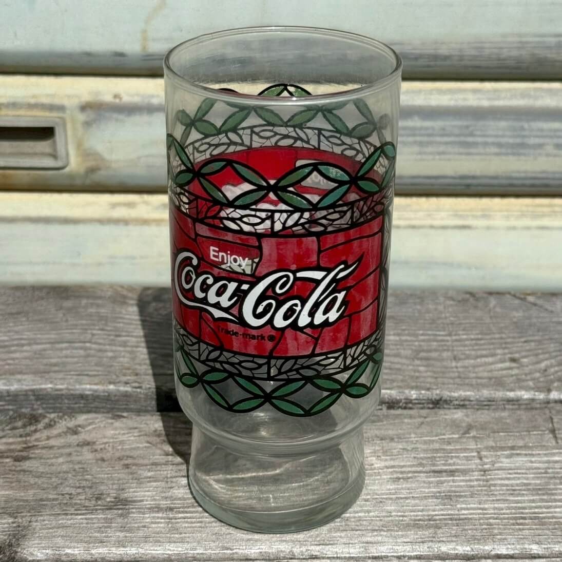 【1980年代】ビンテージ コカコーラ アメリカン雑貨 グラス ステンドグラス調 #1986