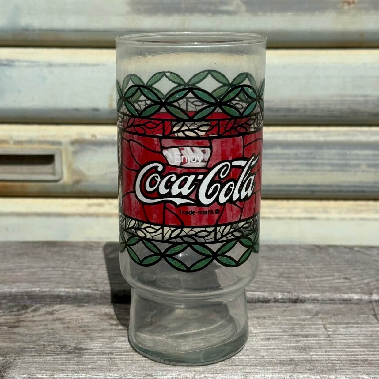【1980年代】ビンテージ コカコーラ アメリカン雑貨 グラス ステンドグラス調 #1986