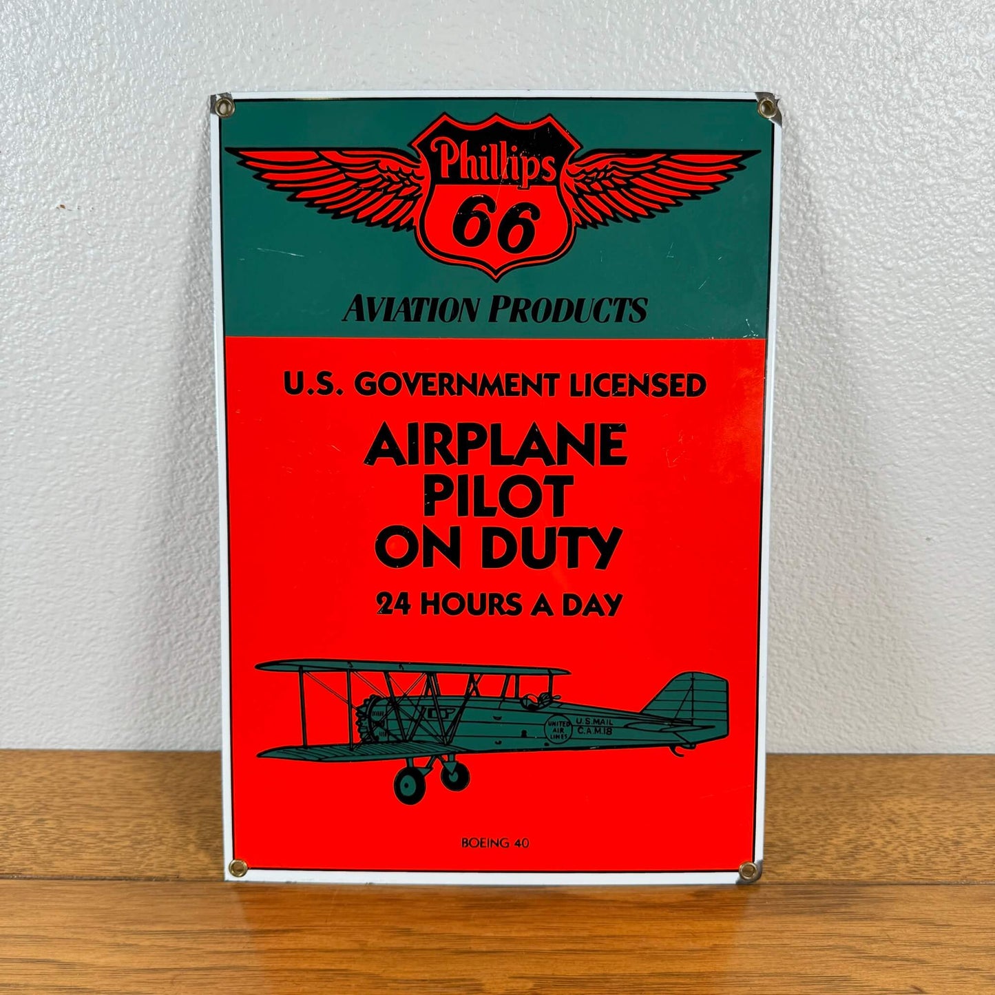 #1266 【1990-2000年代】 ビンテージ Phillips 66 ホーロー製看板 / ウォールデコ インテリア アメリカ