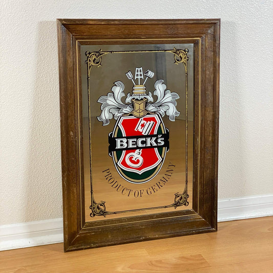 #1112 【1980年代】ビンテージ  Beck's（ベックス） パブミラー / ウォールデコ インテリア アメリカ