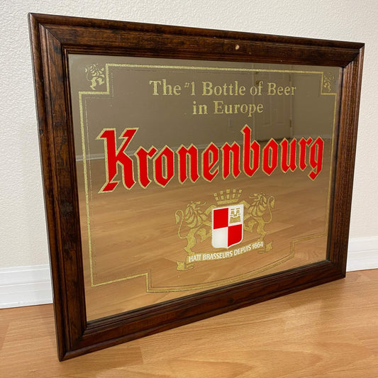 #475 【1980年代】ビンテージ Kronenbourg（クロネンブール） パブミラー / ウォールデコ インテリア アメリカ