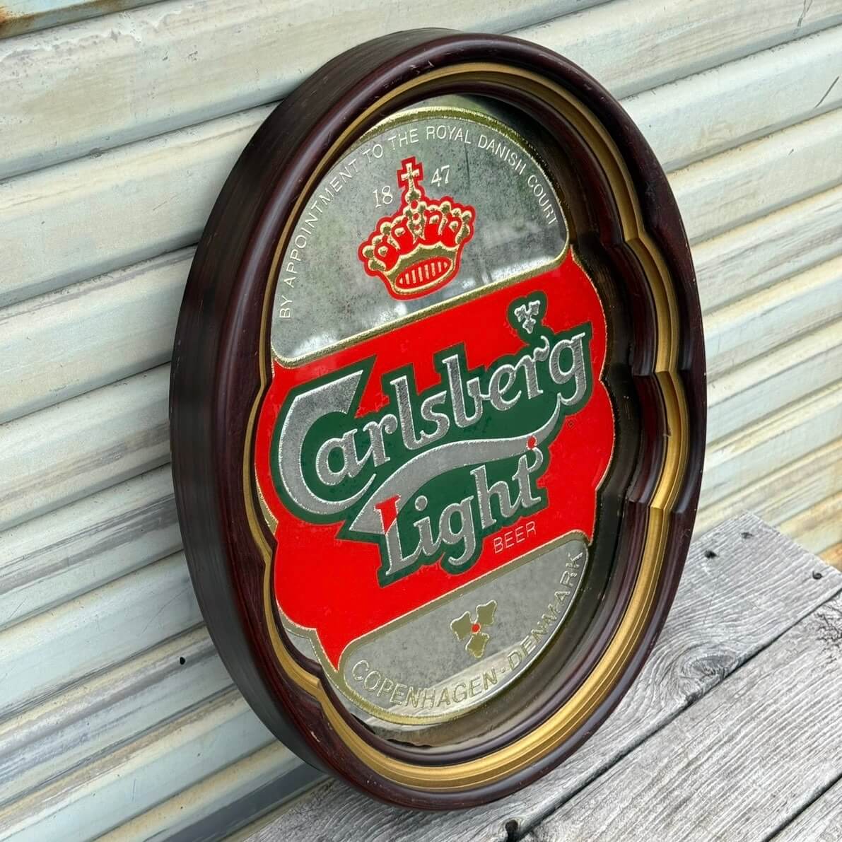 【1988年】ビンテージ パブミラー アメリカン雑貨 店舗什器 CARLSBERG LIGHT カールスバーグ サイン #2862