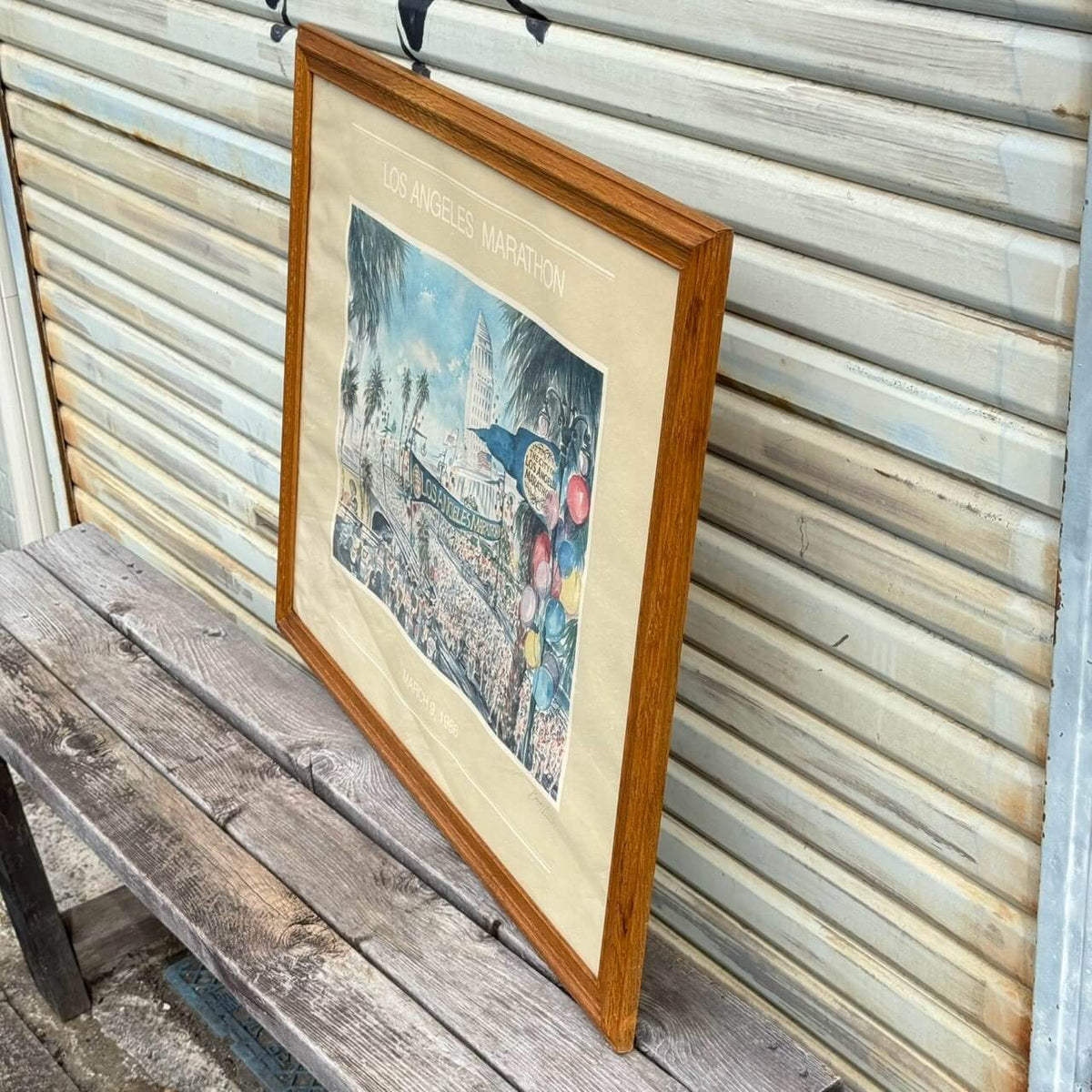 【1980年代】ビンテージ ポスター アメリカン雑貨 店舗什器 LA MARATHON マラソン アート #2869