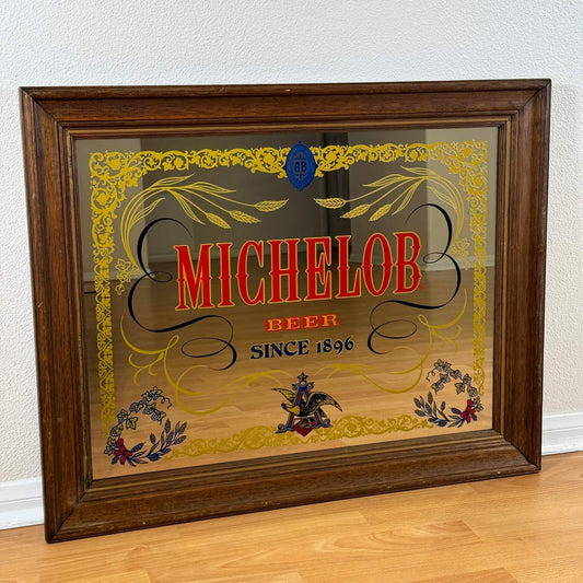 #1350 【1980年代】ビンテージ MICHELOB（ミケロブ） パブミラー / ウォールデコ インテリア アメリカ