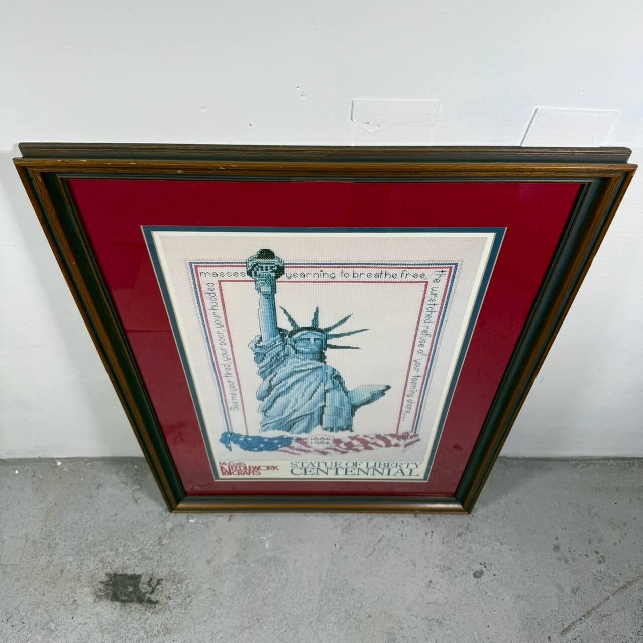 【1986年】ビンテージ 自由の女神 額装アート アメリカン雑貨 ウォールデコ 壁掛け #2510