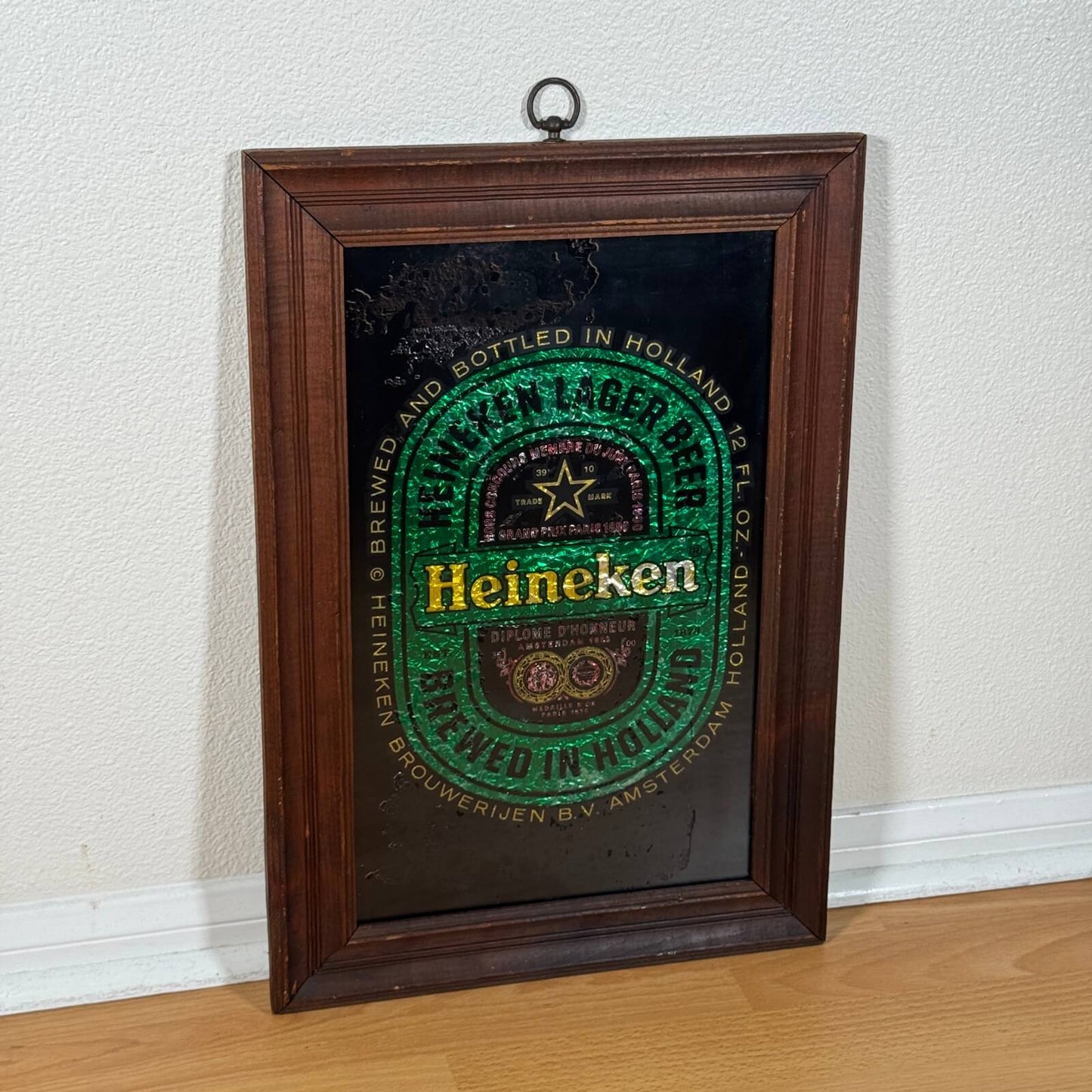 #1947 ビンテージ パブミラー Heineken ハイネケン ウォールデコ
