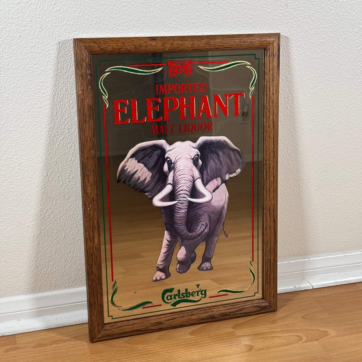 #1897【1980-90年代】ビンテージ Carlsberg パブミラー / ウォールデコ アメリカ