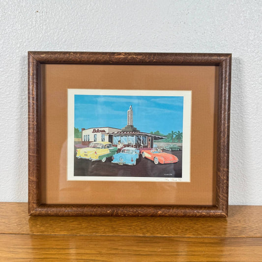 【1980年製】ビンテージ アートプリント アメリカン雑貨 店舗什器 ウォールデコ #1954