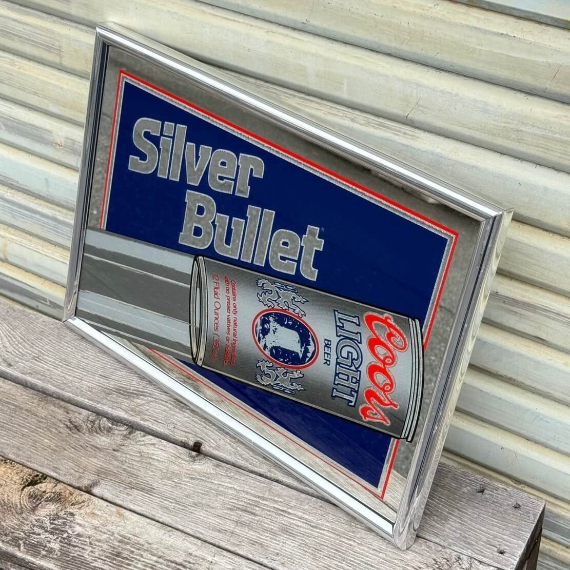 【1990年】ビンテージ パブミラー アメリカン雑貨 店舗什器 COORS LIGHT SILVER BULLET クアーズ #2846