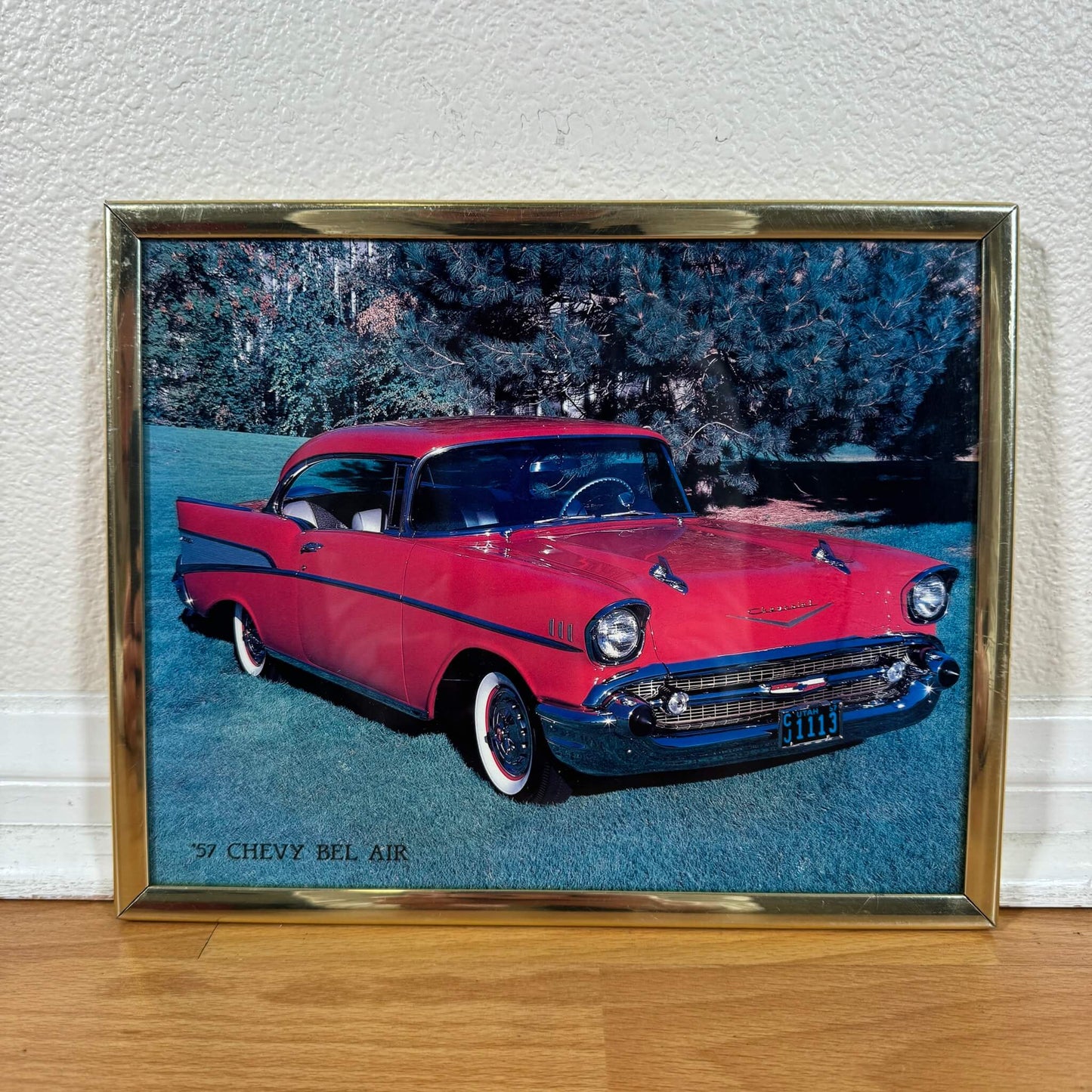 #1422 【1970～1980年代】 ビンテージ CHEVY ’57 BEL AIR フォトフレーム / ウォールデコ インテリア アメリカ