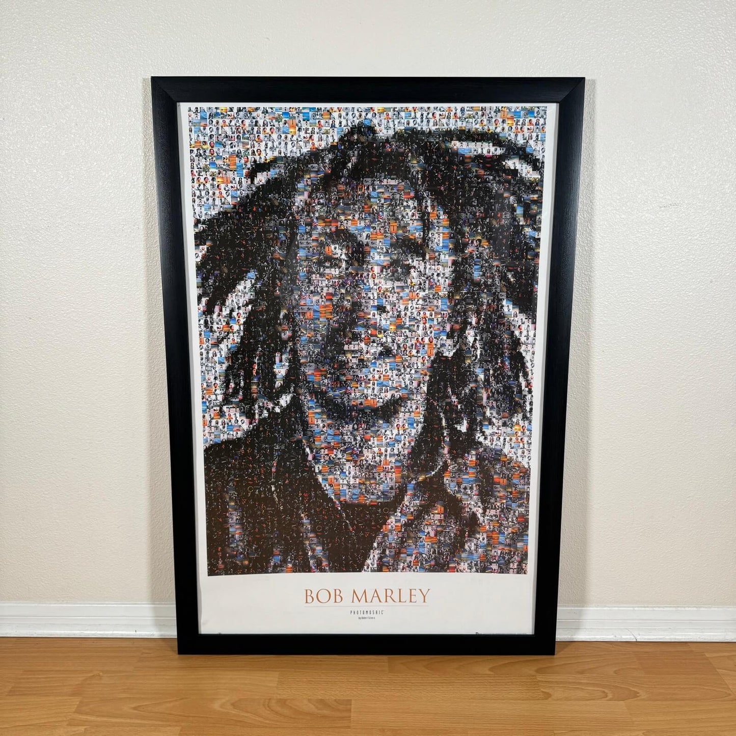 #1398【2000年代】Bob Marley（ボブ・マーリー） モザイクアート ポスター / フレーム付き