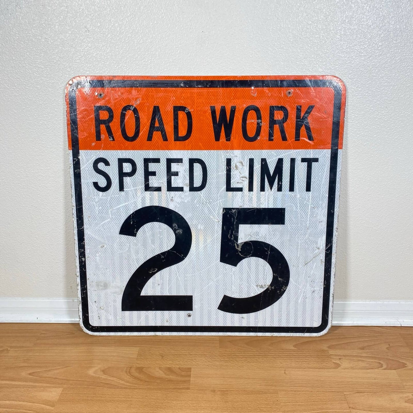 #1061 アメリカ ロードサイン 両面 道路標識 ROAD WORK SPEED LIMIT , END