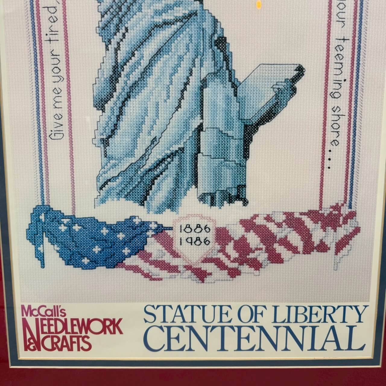 【1986年】ビンテージ 自由の女神 額装アート アメリカン雑貨 ウォールデコ 壁掛け #2510