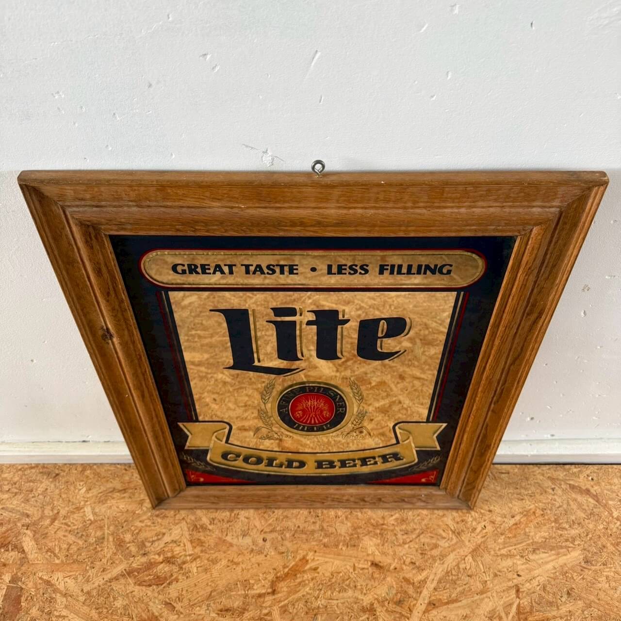 【1980-90年代】ビンテージ Miller Lite パブミラー アメリカン雑貨 壁掛け 鏡 #2487